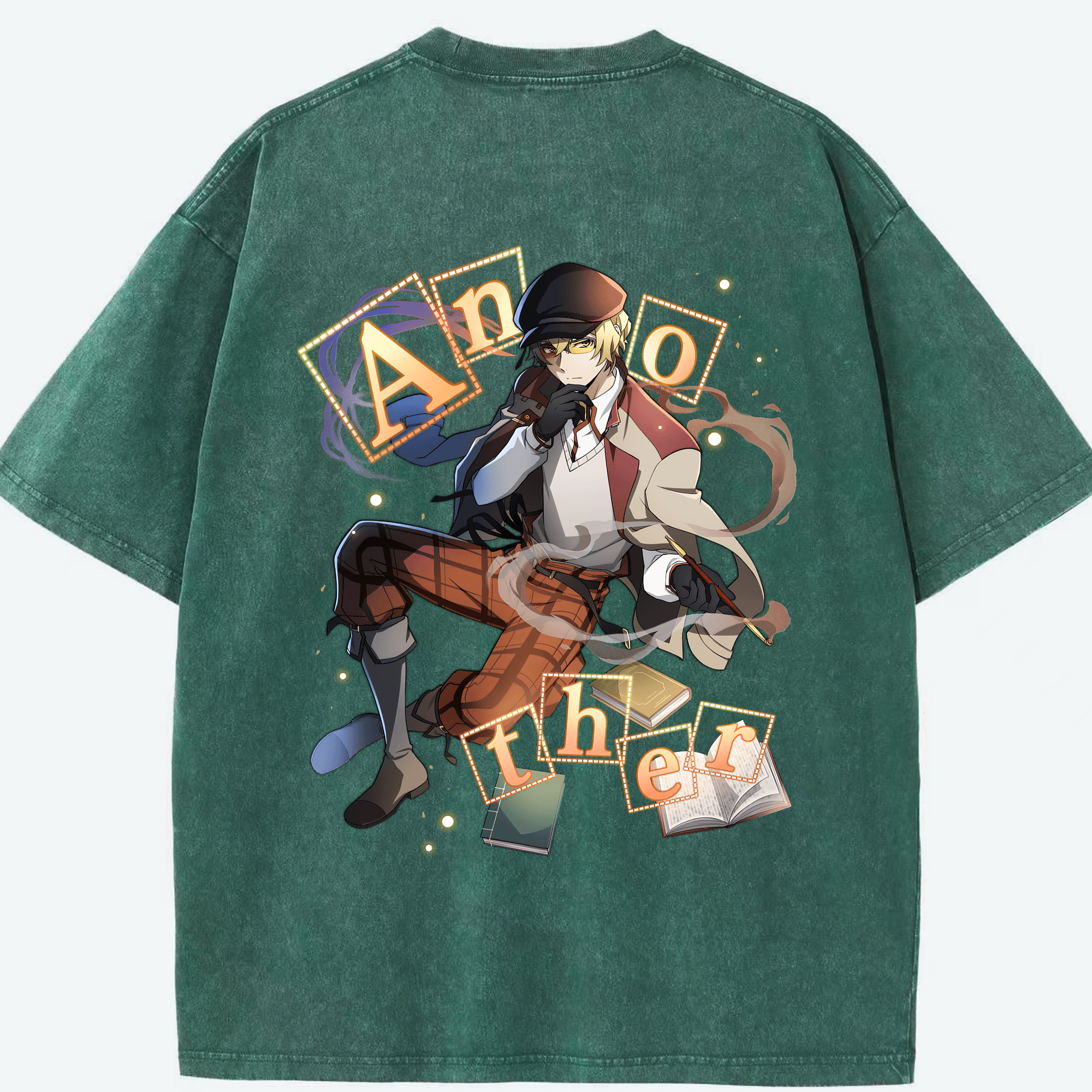 （画像用） 文豪ストレイドッグス Bungo Stray Dogs 綿100% ヴィンテージ風 半袖Tシャツ（背面プリント）